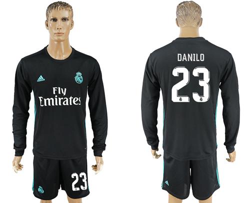 Real Madrid #23 Danilo Away Long Sleeves Soccer Club Jersey - Click Image to Close
